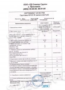 Сертификат качества грунтовка ФЛ-03Ж